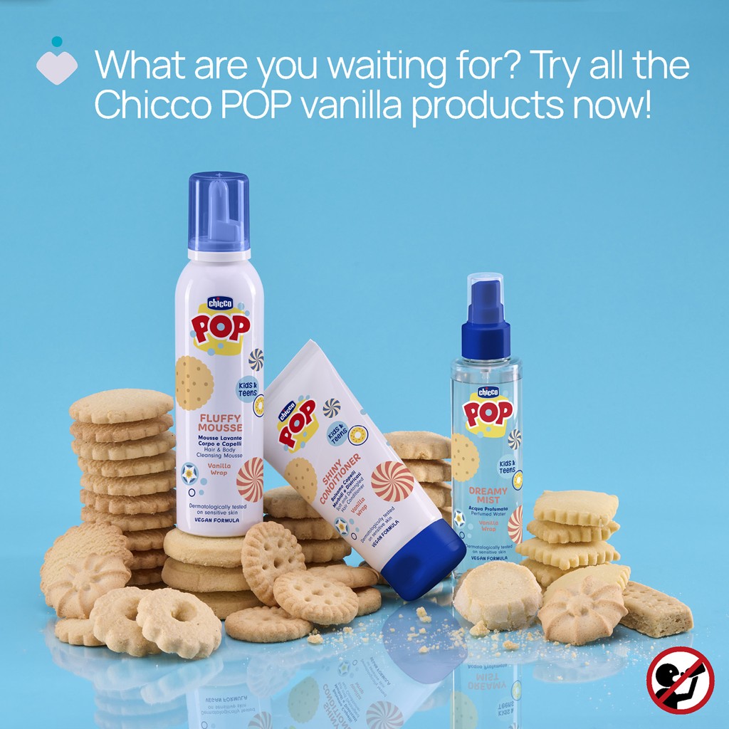 CHICCO Pena na vlasy a telo Pop Vanilla wrap 200ml